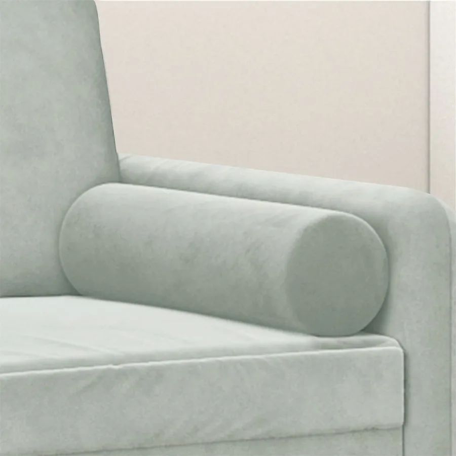 Coussins décoratifs lot de 2 Gris clair Ø15x50 cm Velours - 5