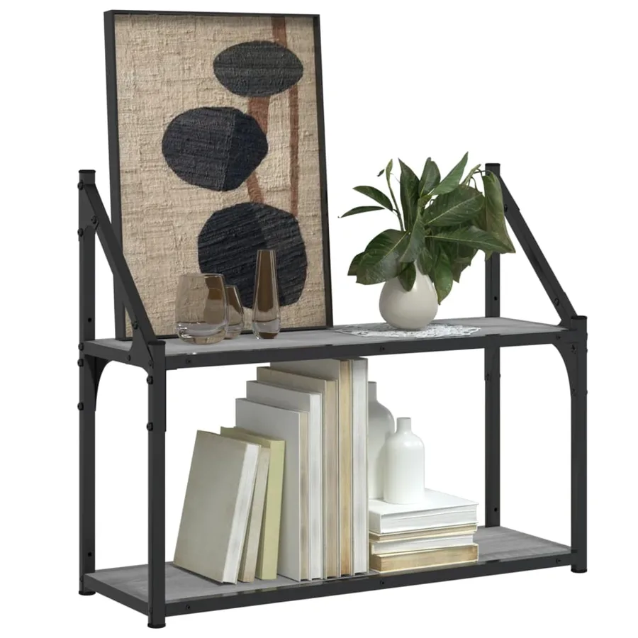 Étagère murale 2 niveaux sonoma gris 60x21x51 cm - 3