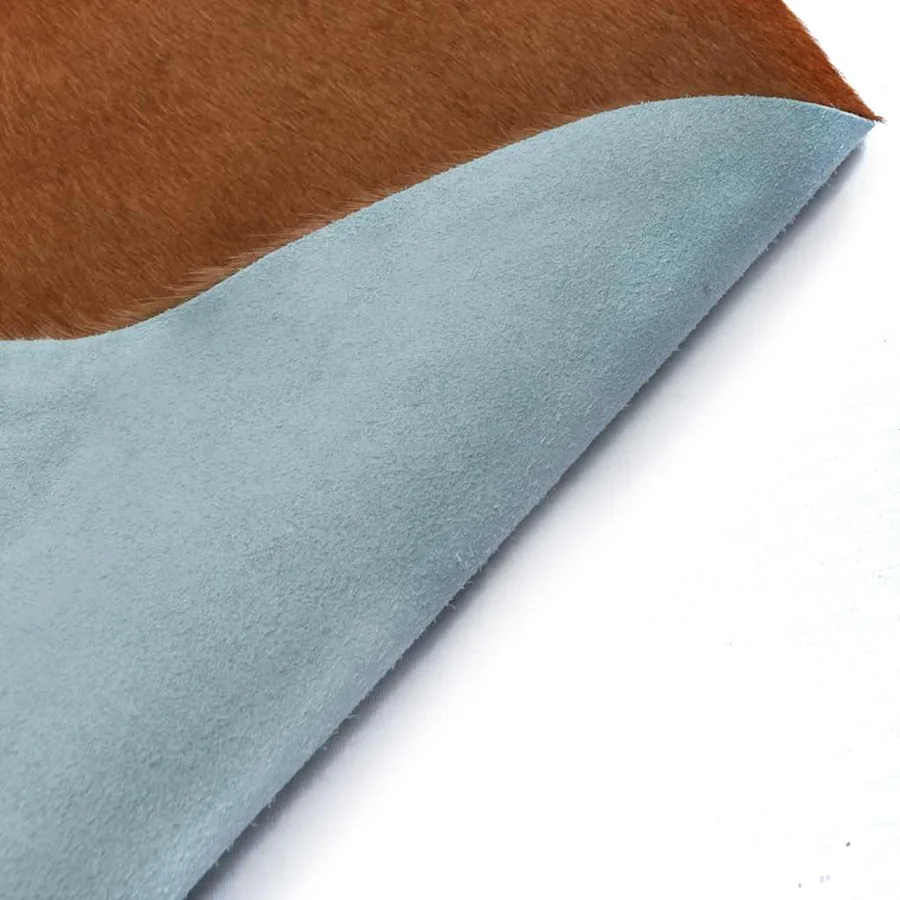 Tapis en peau de vache véritable marron et blanc 180x220 cm - 4
