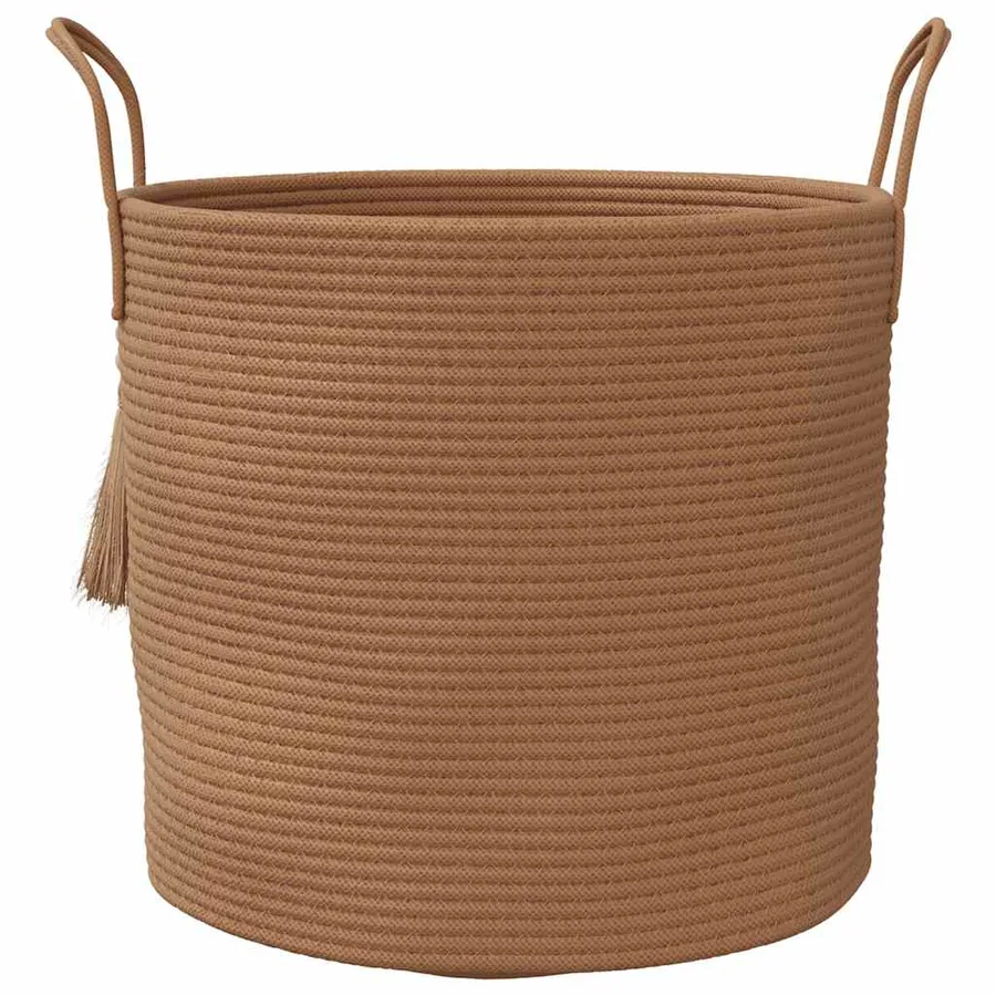 Panier de rangement marron Ø40x35 cm coton - 4