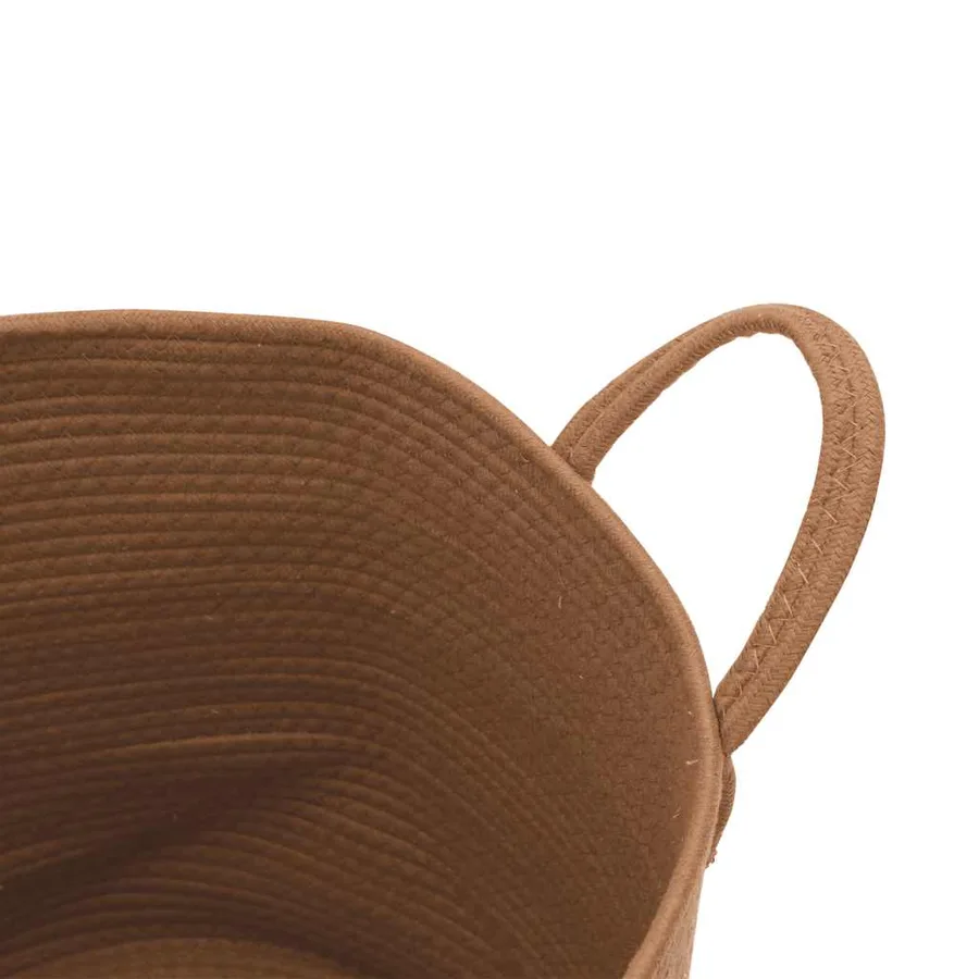 Panier de rangement marron Ø40x35 cm coton - 6