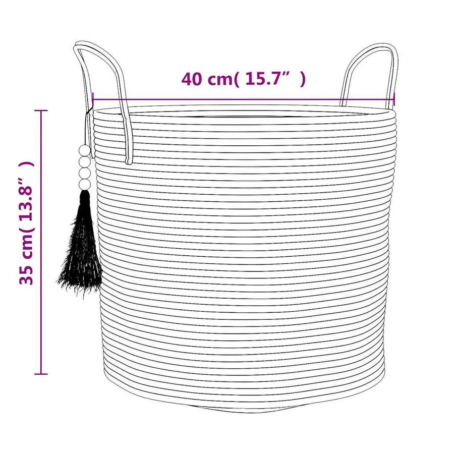 Panier de rangement marron Ø40x35 cm coton - 8