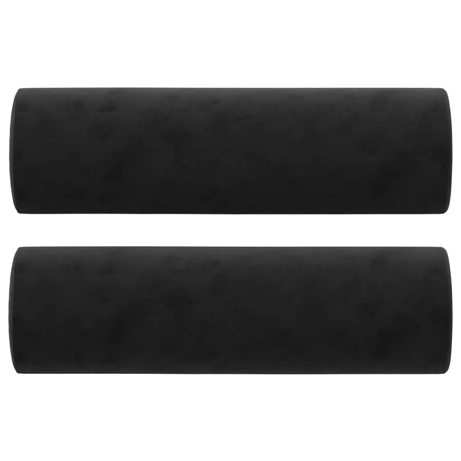 Coussins décoratifs lot de 2 Noir Ø15x50 cm Velours - 2