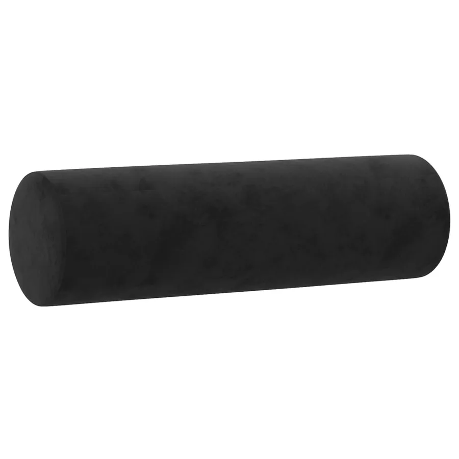 Coussins décoratifs lot de 2 Noir Ø15x50 cm Velours - 3
