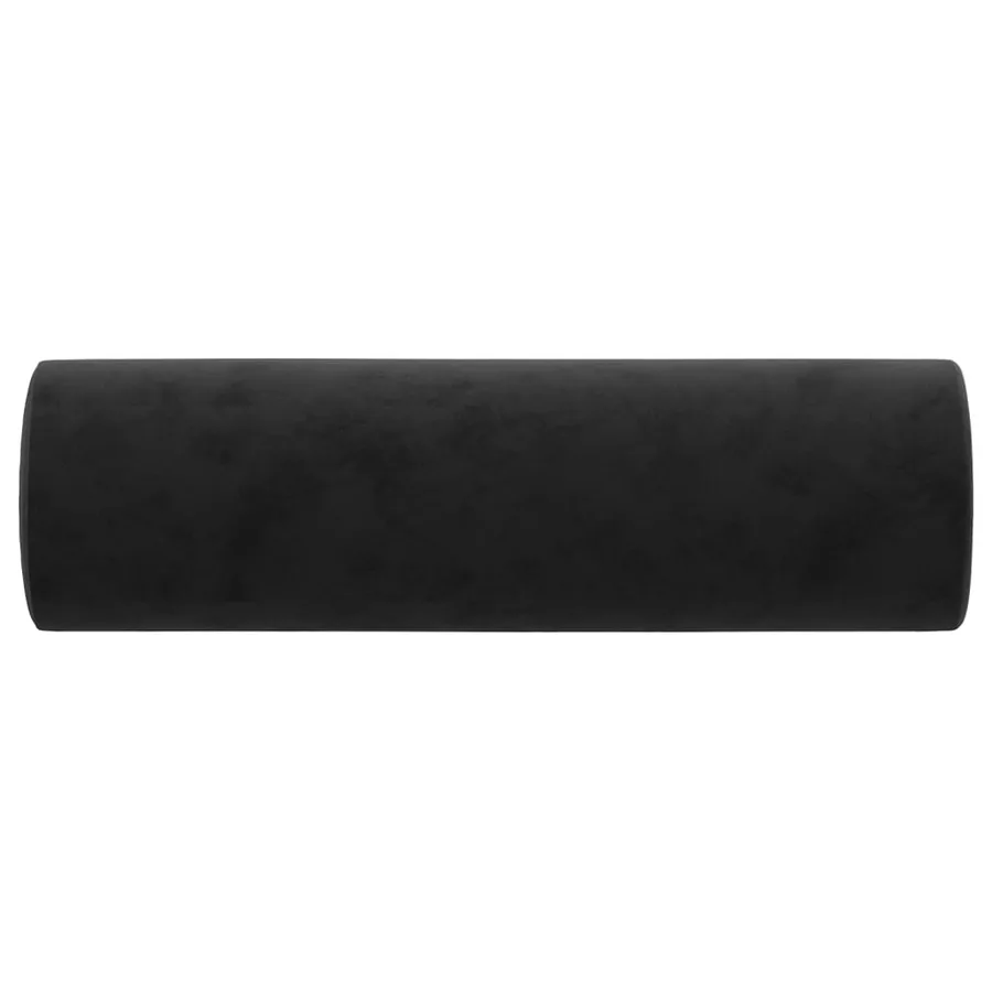 Coussins décoratifs lot de 2 Noir Ø15x50 cm Velours - 4