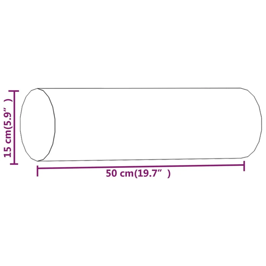 Coussins décoratifs lot de 2 Noir Ø15x50 cm Velours - 7