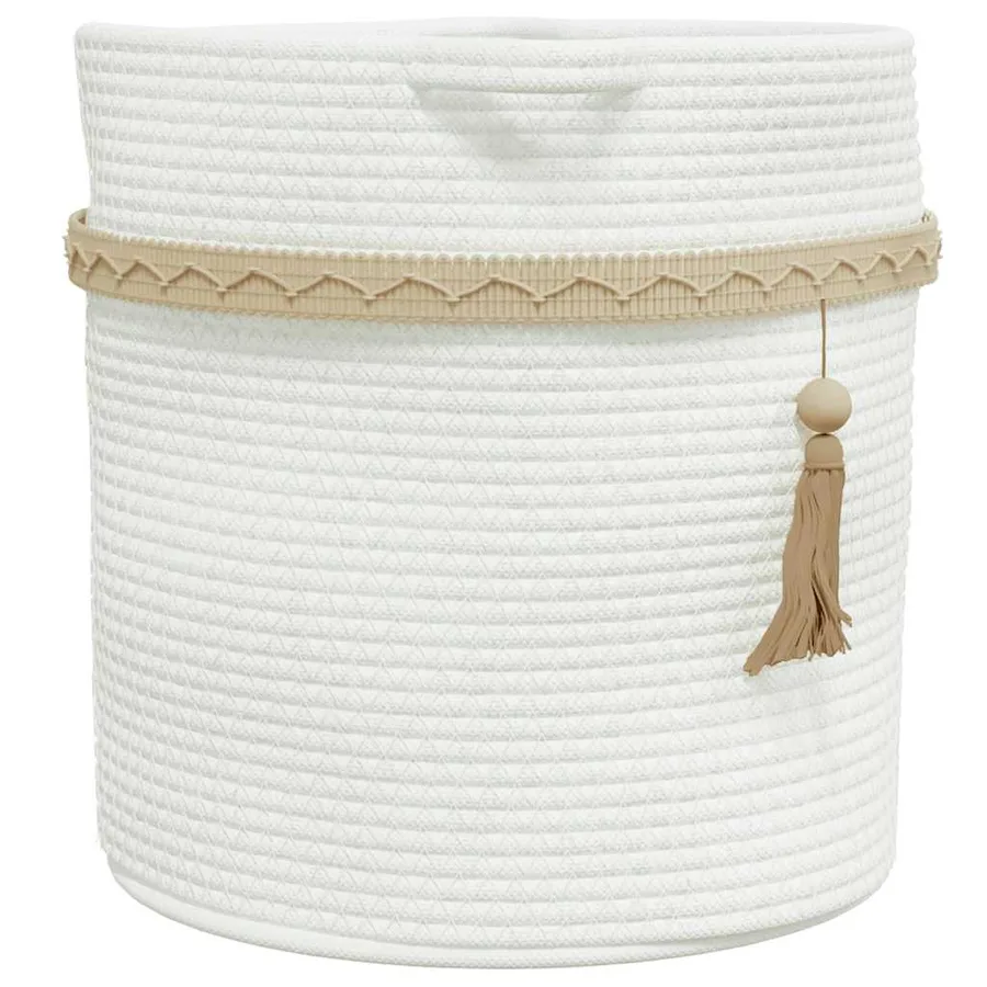 Panier de rangement blanc Ø38x36 cm coton - 5