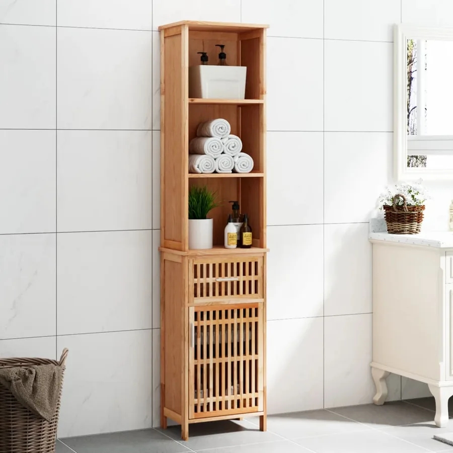 Armoire de salle de bain 42x29x182 cm Bois massif de noyer