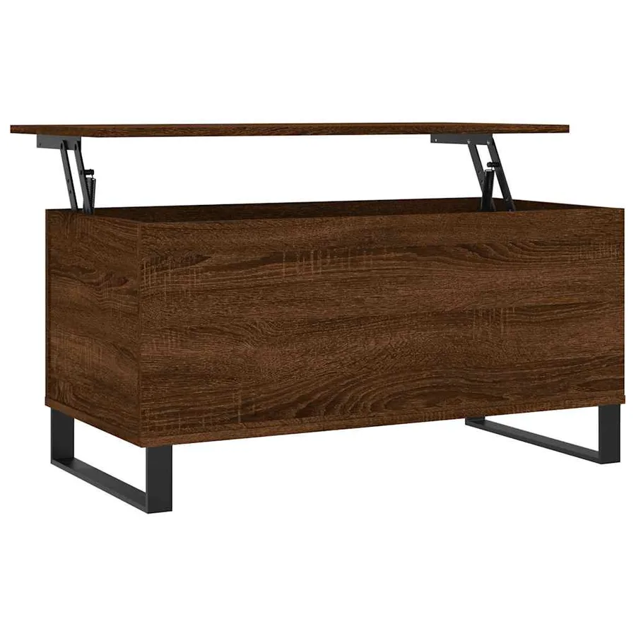 Table basse Chêne marron 90x44,5x45 cm Bois d'ingénierie - 2