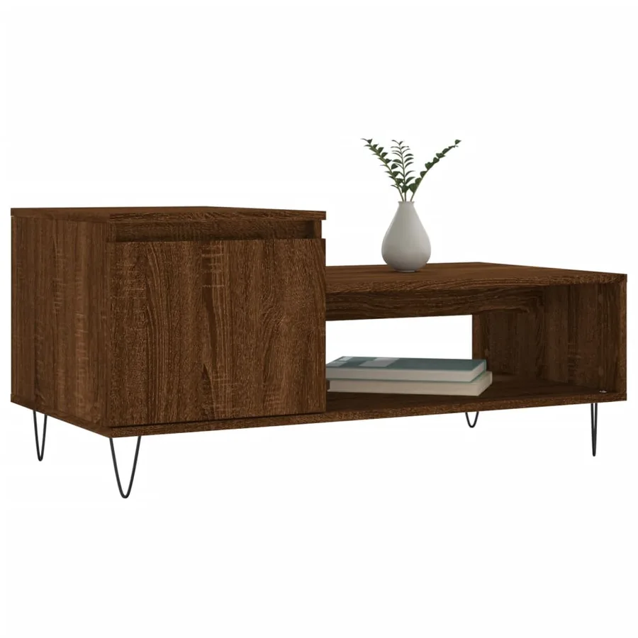 Table basse Chêne marron 100x50x45 cm Bois d'ingénierie - 3