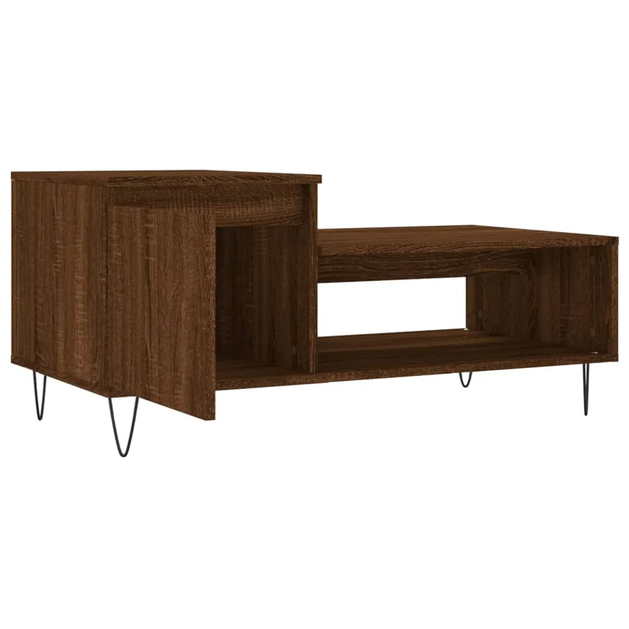 Table basse Chêne marron 100x50x45 cm Bois d'ingénierie - 6
