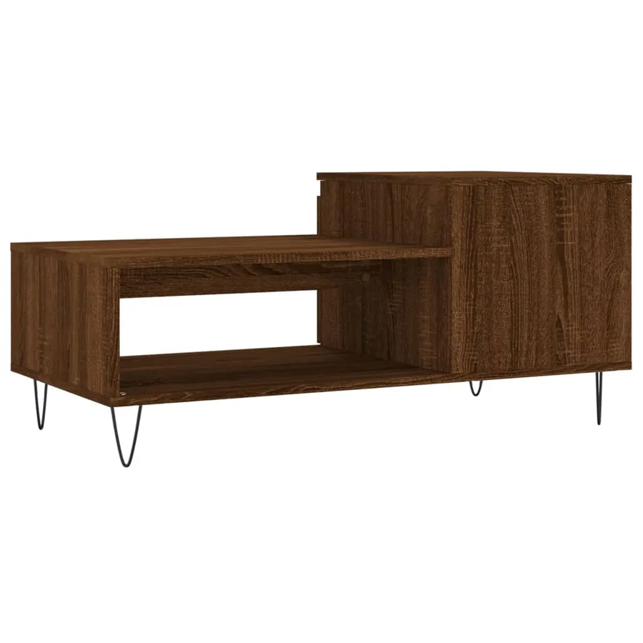 Table basse Chêne marron 100x50x45 cm Bois d'ingénierie - 8