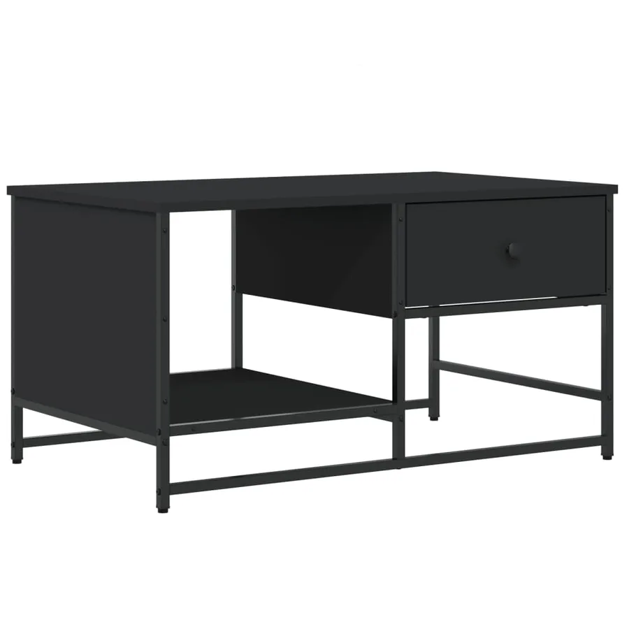 Table basse noir 85,5x51x45 cm bois d'ingénierie - 2