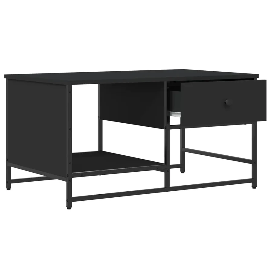 Table basse noir 85,5x51x45 cm bois d'ingénierie - 5