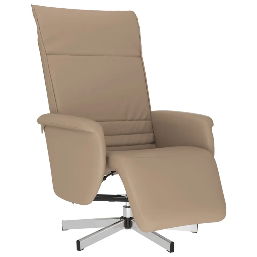 Fauteuil inclinable avec repose-pieds cappuccino similicuir - 2
