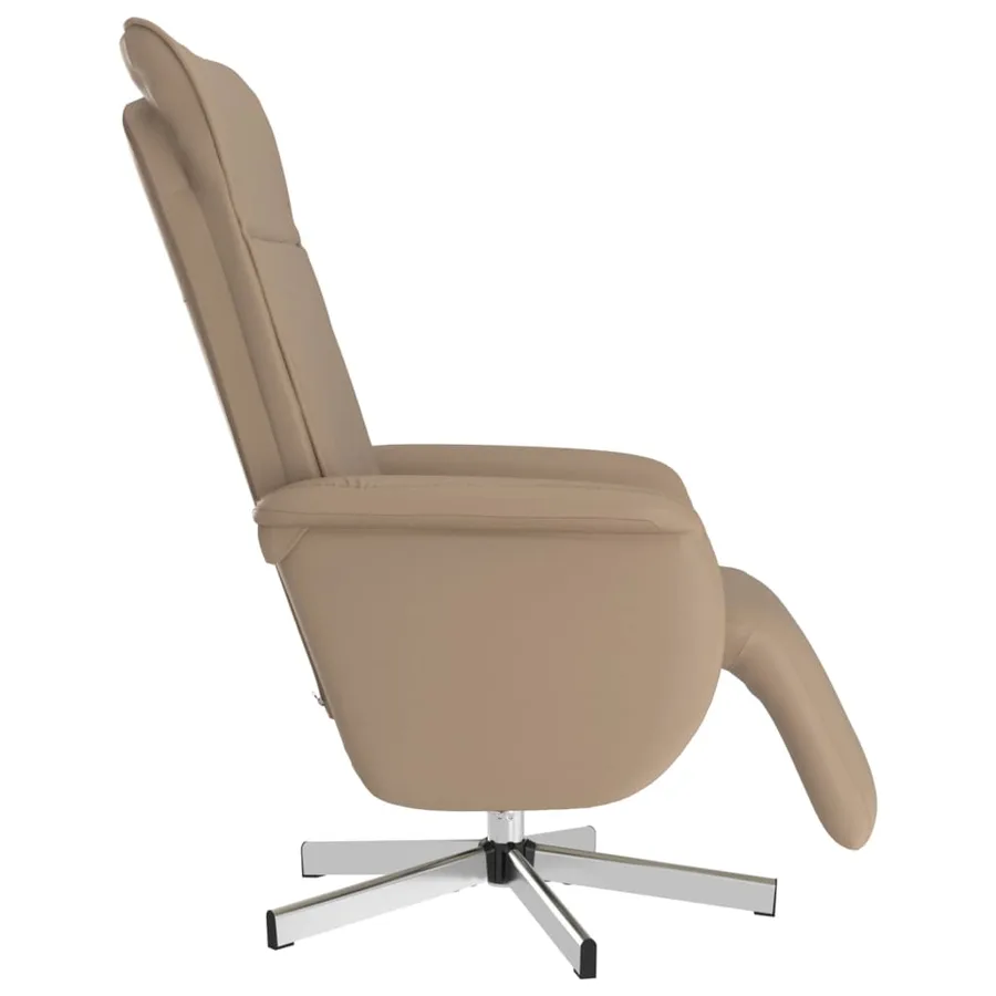 Fauteuil inclinable avec repose-pieds cappuccino similicuir - 4
