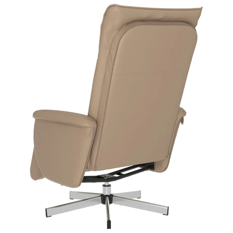 Fauteuil inclinable avec repose-pieds cappuccino similicuir - 5