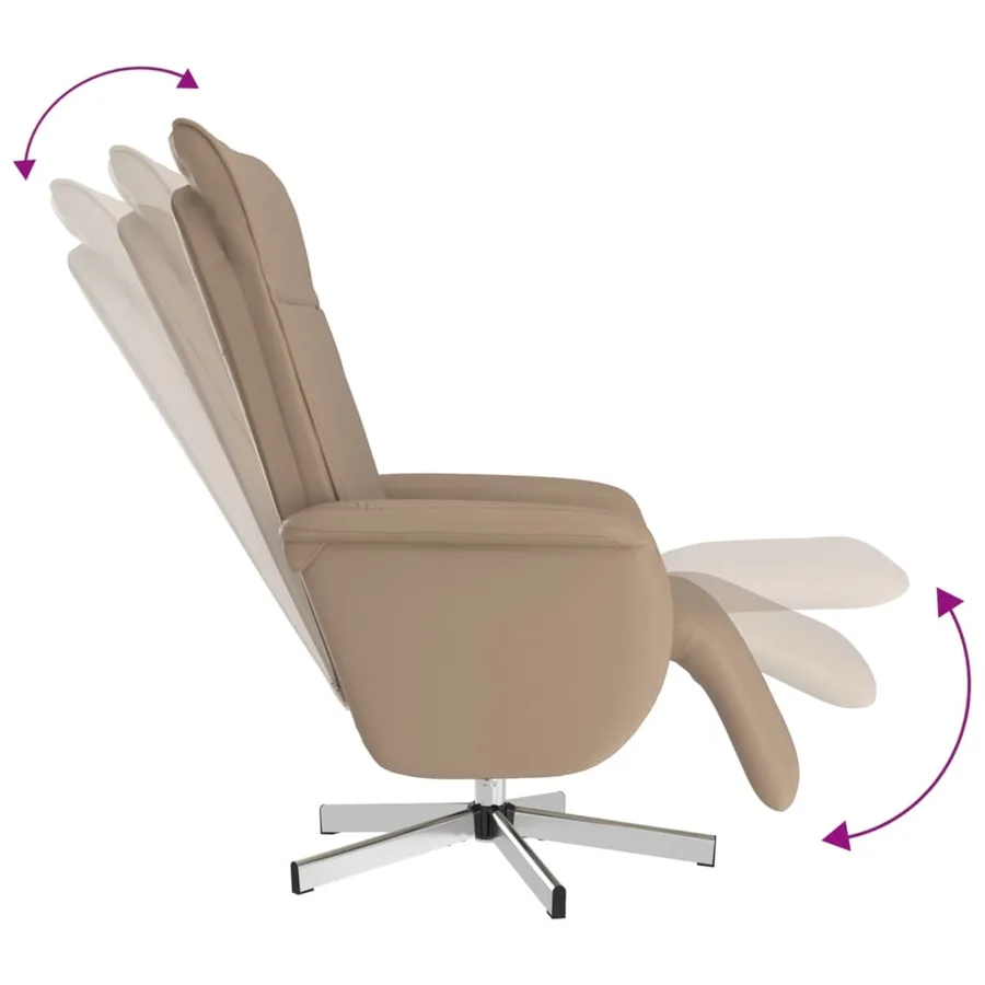 Fauteuil inclinable avec repose-pieds cappuccino similicuir - 6