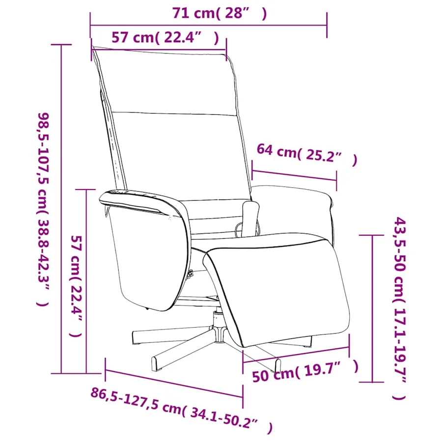 Fauteuil inclinable de massage repose-pieds marron similicuir - 11