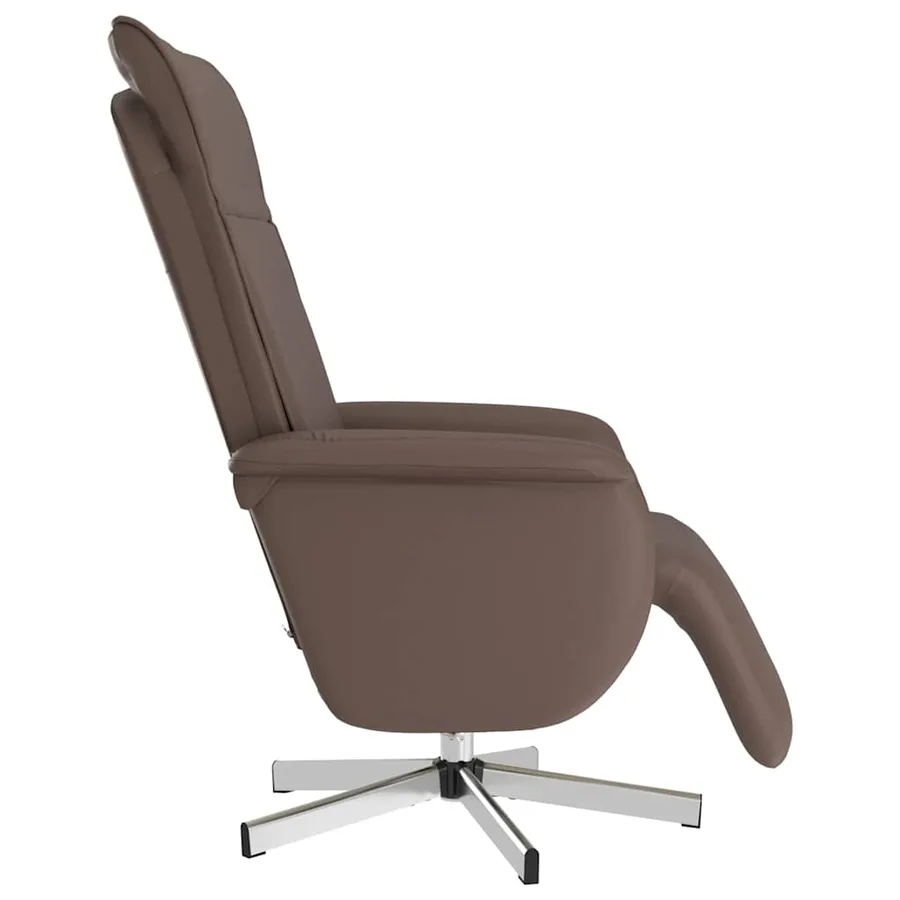 Fauteuil inclinable de massage repose-pieds marron similicuir - 5