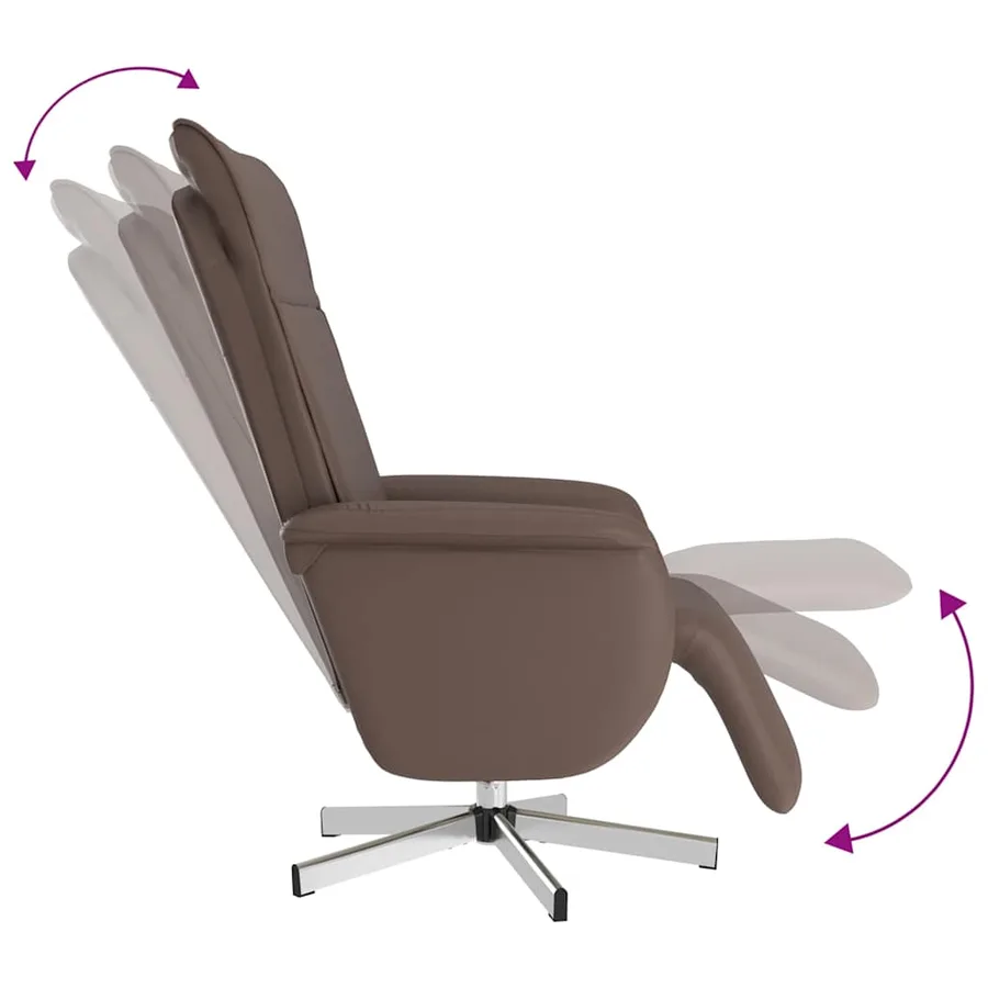 Fauteuil inclinable de massage repose-pieds marron similicuir - 7