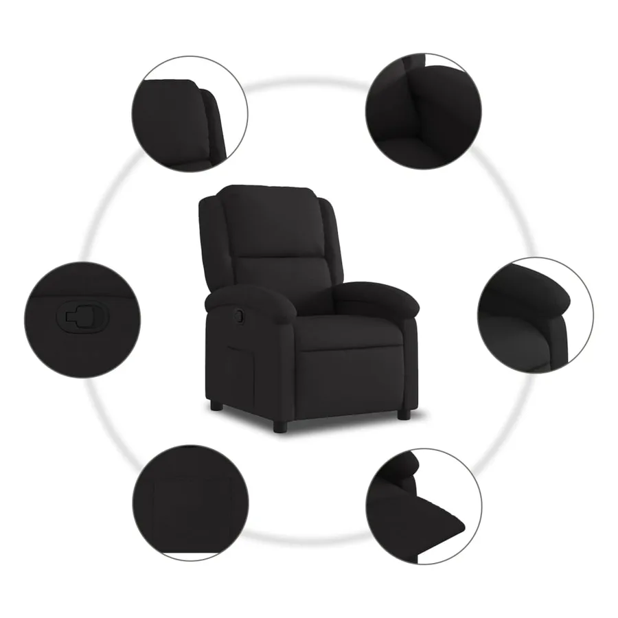 Fauteuil inclinable Noir Tissu - 7