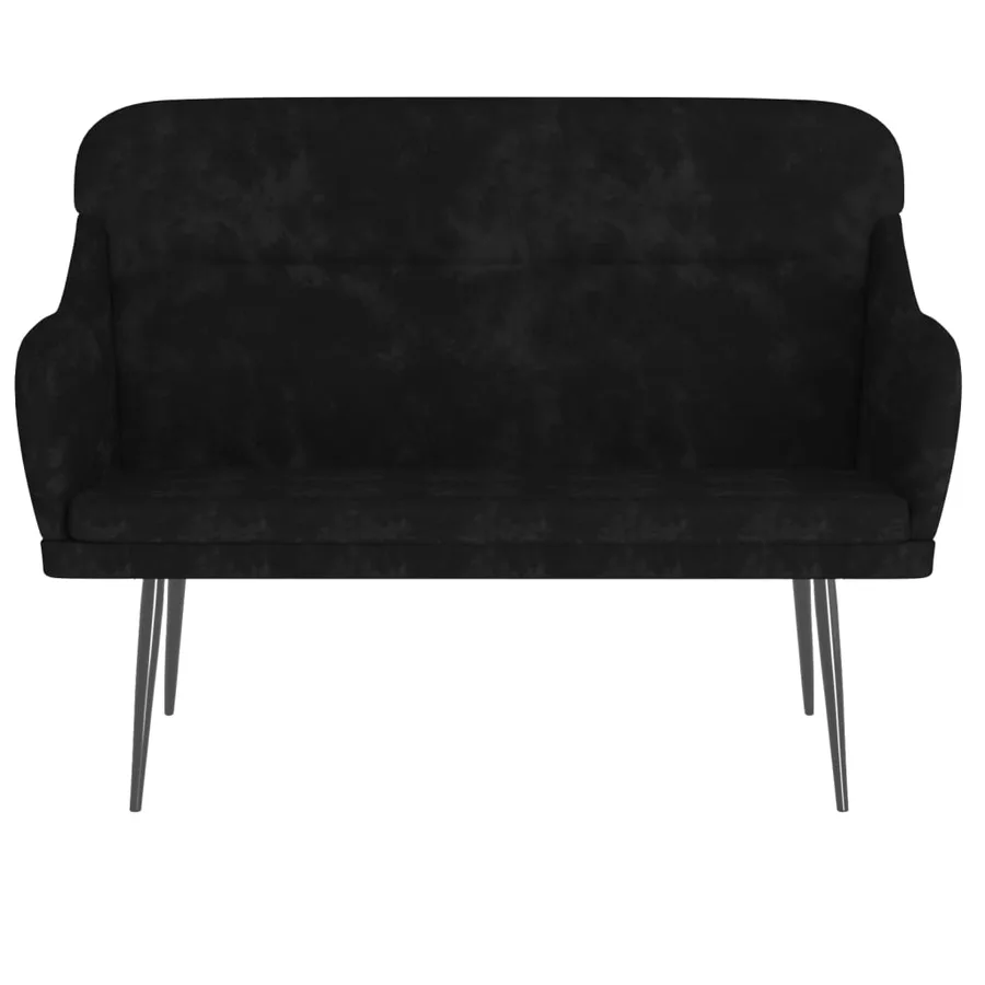 Banc Noir 110x76x80 cm Velours - 3