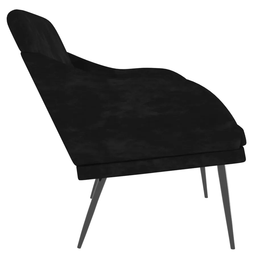 Banc Noir 110x76x80 cm Velours - 4