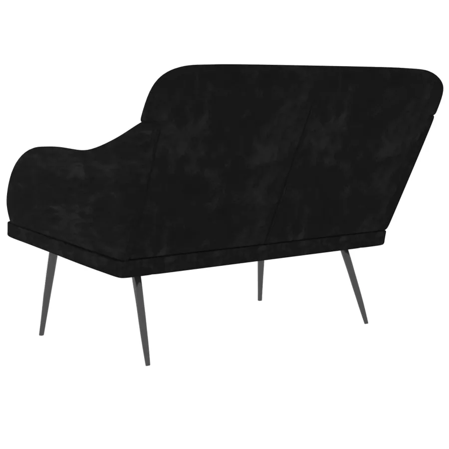Banc Noir 110x76x80 cm Velours - 5