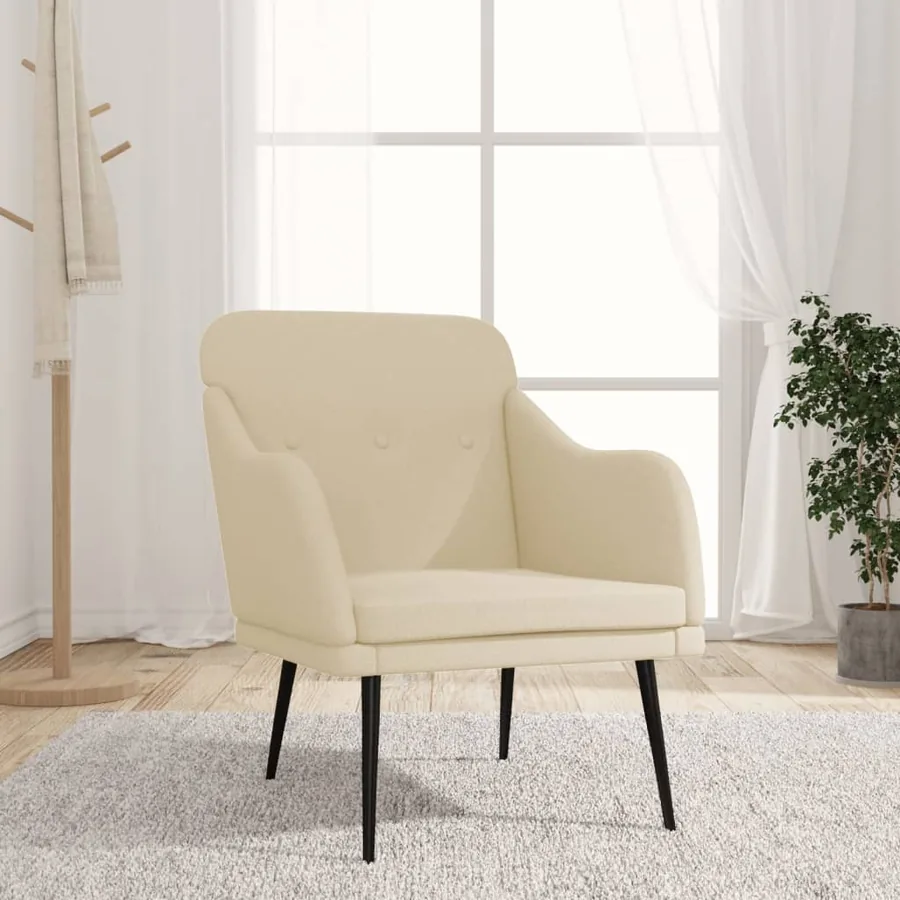 Fauteuil Crème 63x76x80 cm Tissu