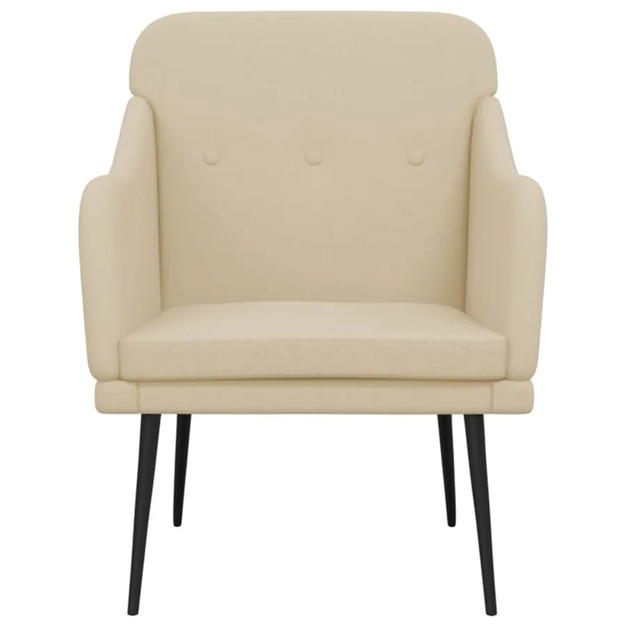 Fauteuil Crème 63x76x80 cm Tissu - 3