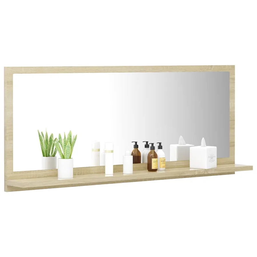 Miroir de salle de bain Chêne sonoma 90x10,5x37 cm Aggloméré - 3