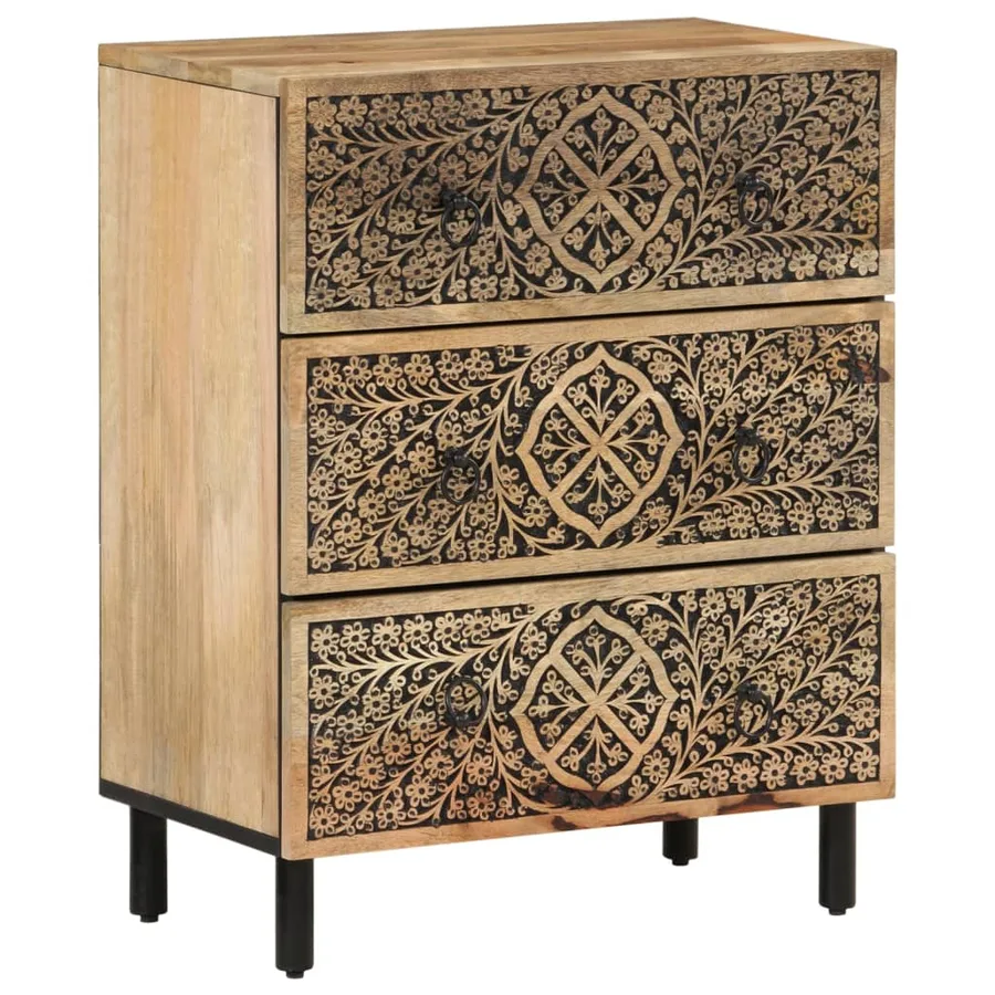 Armoires latérales 3 pcs 60x33x75 cm bois massif de manguier - 3