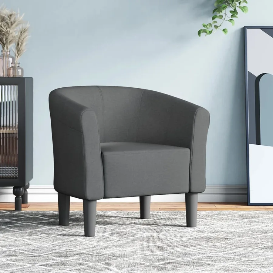 Chaise cabriolet gris foncé tissu