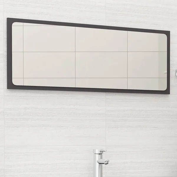 Miroir de salle de bain Gris 100x1,5x37 cm Aggloméré