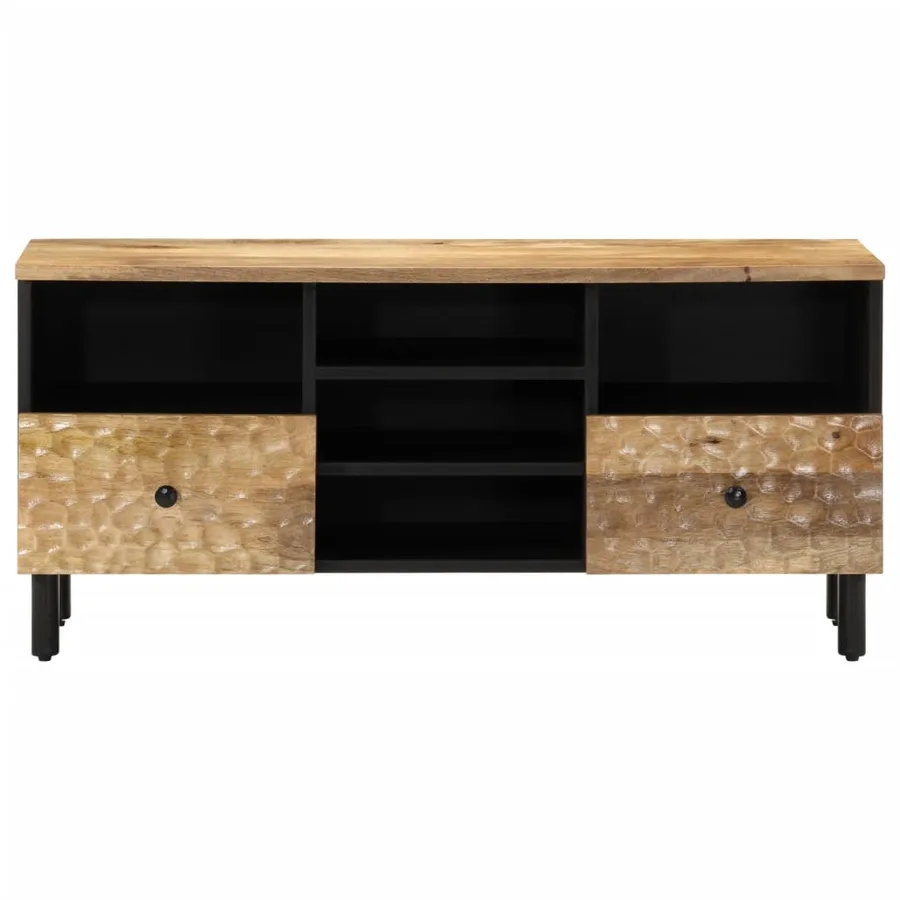 Meuble TV 100x33x46 cm bois massif de manguier - 3