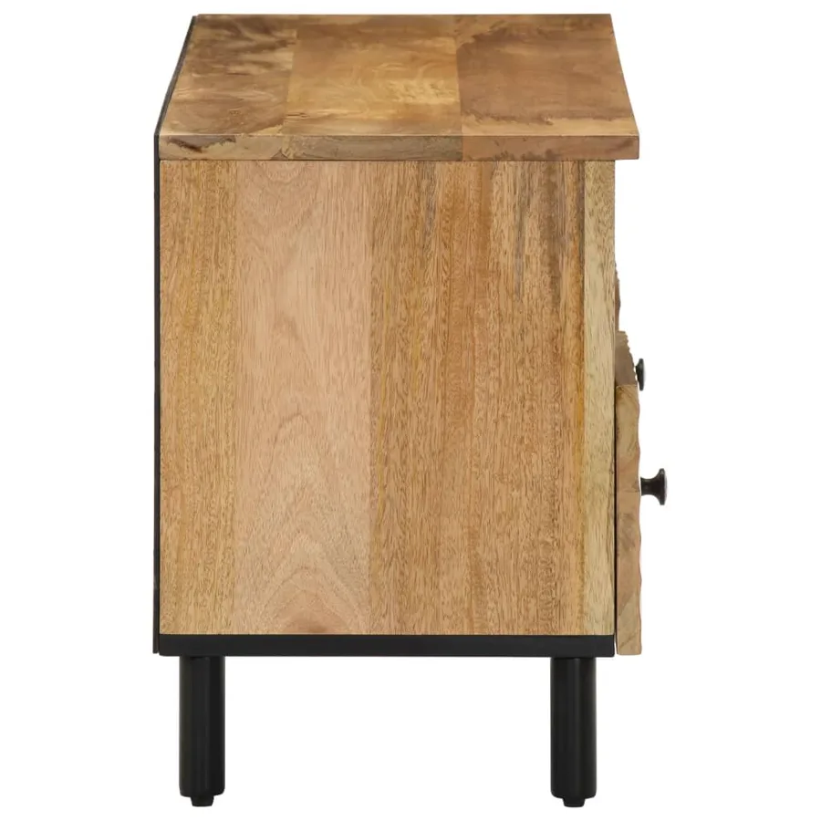 Meuble TV 100x33x46 cm bois massif de manguier - 4