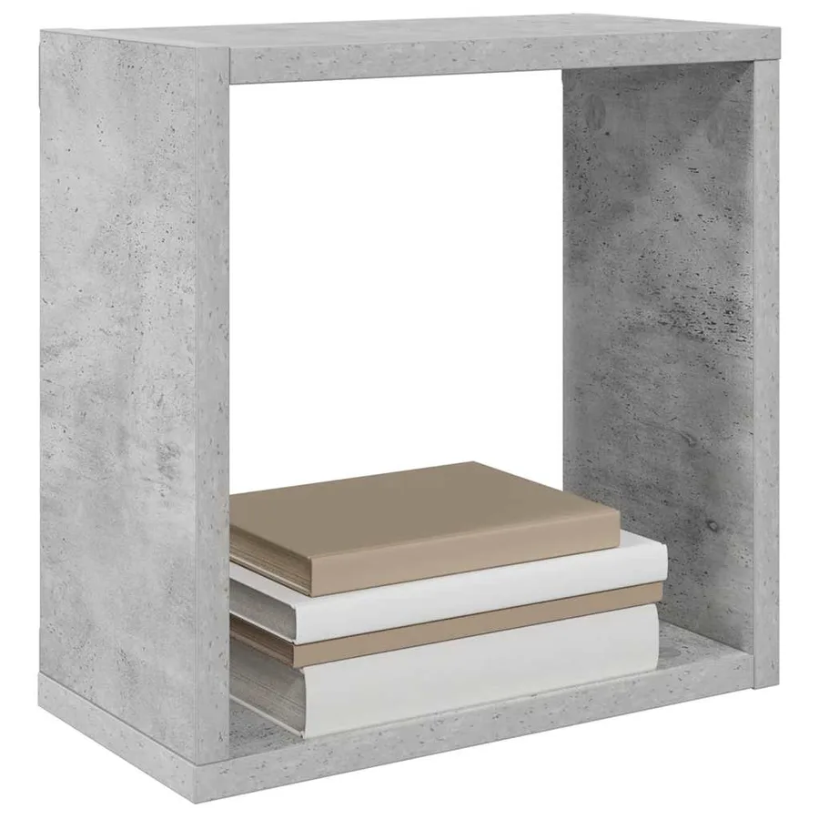 Étagères cube murales 4 pcs Gris béton 30x15x30 cm - 4