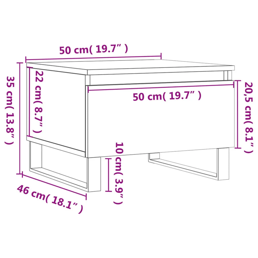 Tables basses 2 pcs blanc 50x46x35 cm bois d'ingénierie - 12