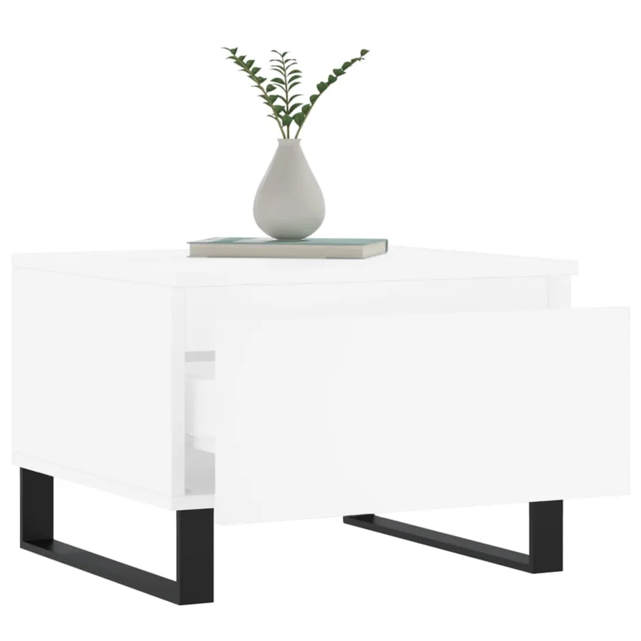 Tables basses 2 pcs blanc 50x46x35 cm bois d'ingénierie - 4