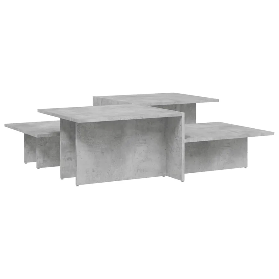 Tables basses 2 pcs gris béton bois d'ingénierie - 2