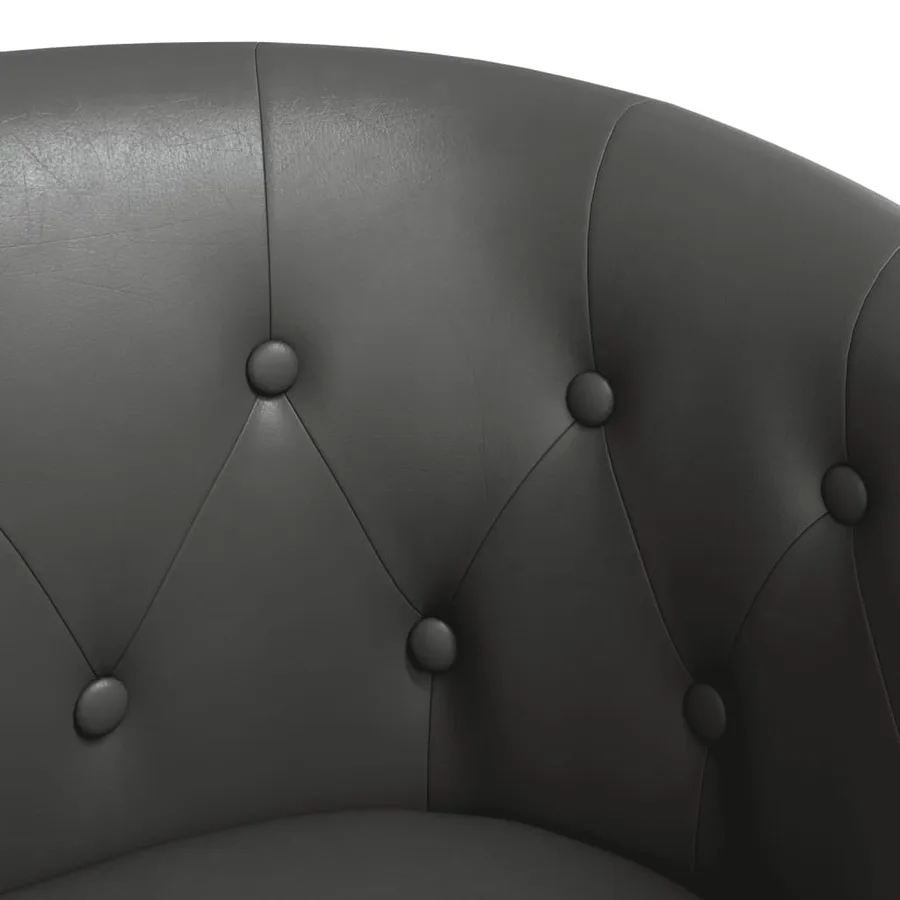 Chaise cabriolet avec repose-pied gris similicuir - 6