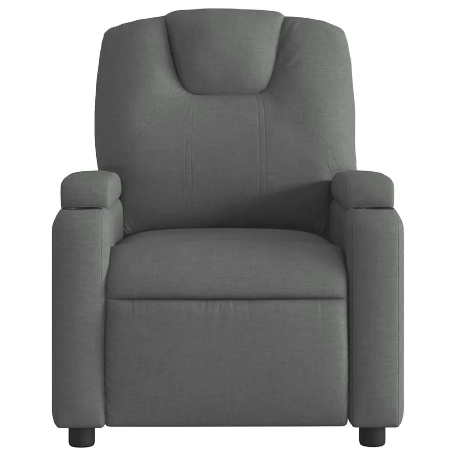 Fauteuil de massage inclinable Gris foncé Tissu - 5