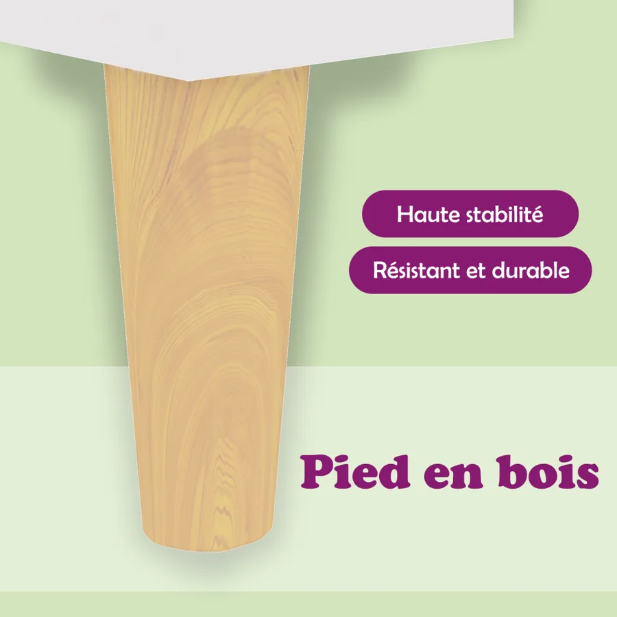 Table de chevet Blanc 40x35x47 cm - 8