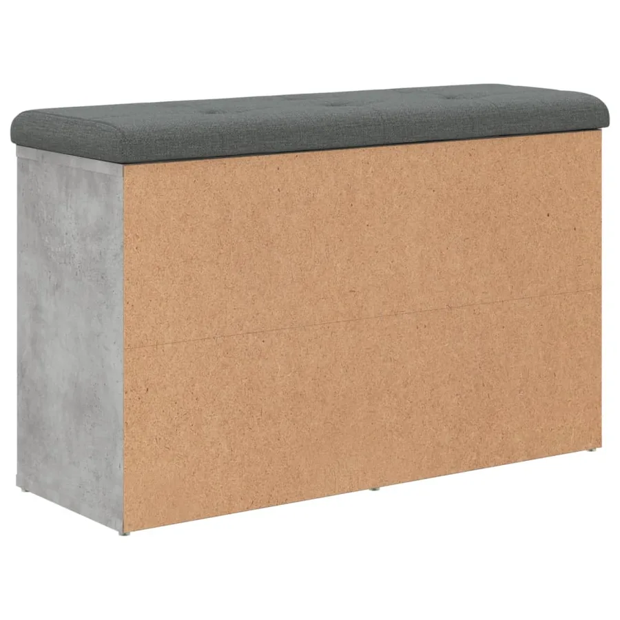 Banc à chaussures gris béton 82x32x50 cm bois d'ingénierie - 5