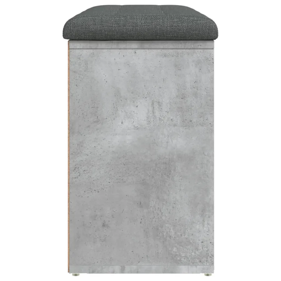 Banc à chaussures gris béton 82x32x50 cm bois d'ingénierie - 6