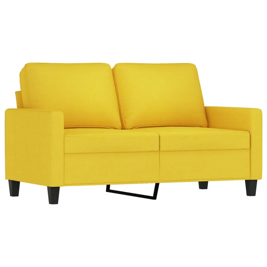 Ensemble de canapés 3 pcs avec coussins Jaune clair Tissu - 4