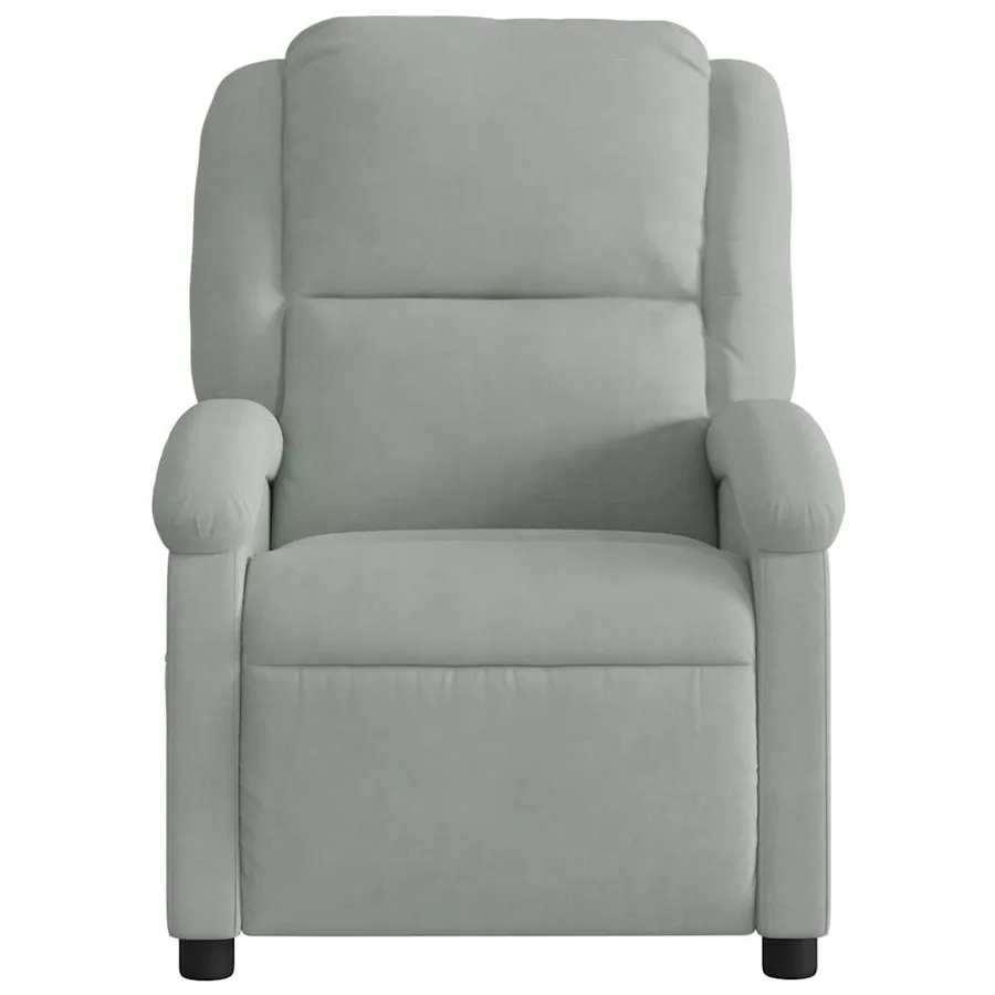 Fauteuil de massage inclinable gris clair velours - 5