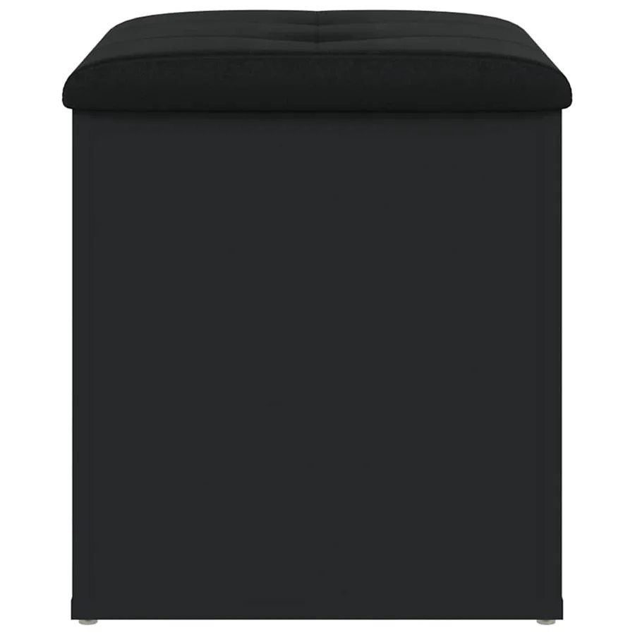 Banc de rangement noir 42x42x45 cm bois d'ingénierie - 4