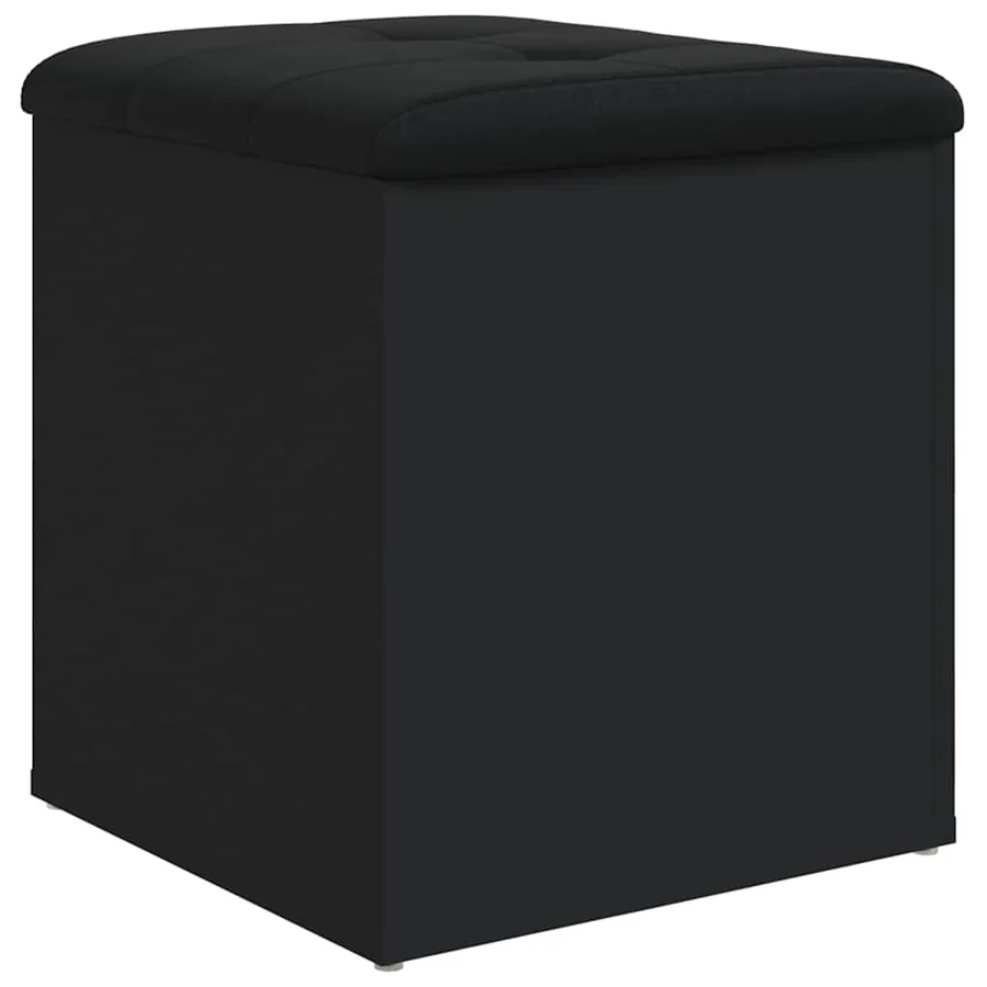 Banc de rangement noir 42x42x45 cm bois d'ingénierie - 5